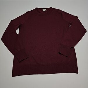 J.Crew Merino Wool Blend Women's Long Sleeve Burgundy Sweater Sz S